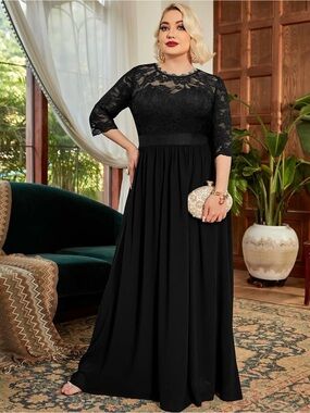 Miusol Formal Black Dress - 3XL (see size chart)